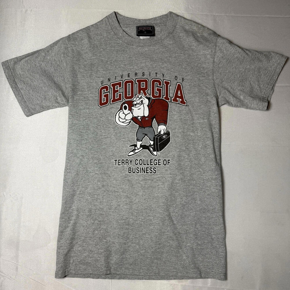 VTG Jansport Georgia Bulldogs Terry Business NCAA T-Shirt Gray Small